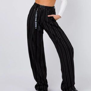 I.AM.GIA Wide Leg Striped Trouser Pant